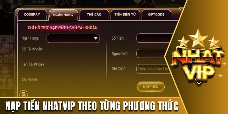 Hướng dẫn nạp tiền Nhatvip theo từng phương thức
