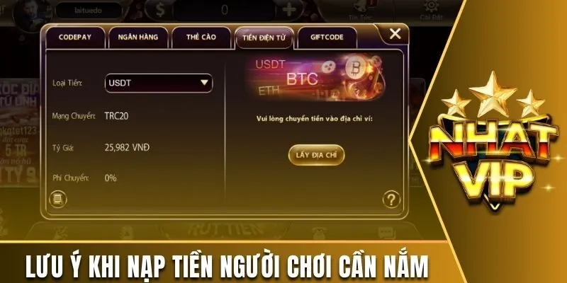 Lưu ý khi nạp tiền mà người chơi cần nắm